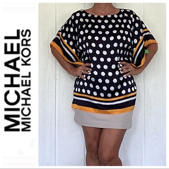 MICHAEL KORS KIMONO POLKA DOT TOP SMALL/MEDIUM - Picture 1 of 11